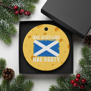 Nae Scotland Nae Party Saltire Flag Ceramic Ornament Vintage Scottish Accent Soccer Fans Football Tournament