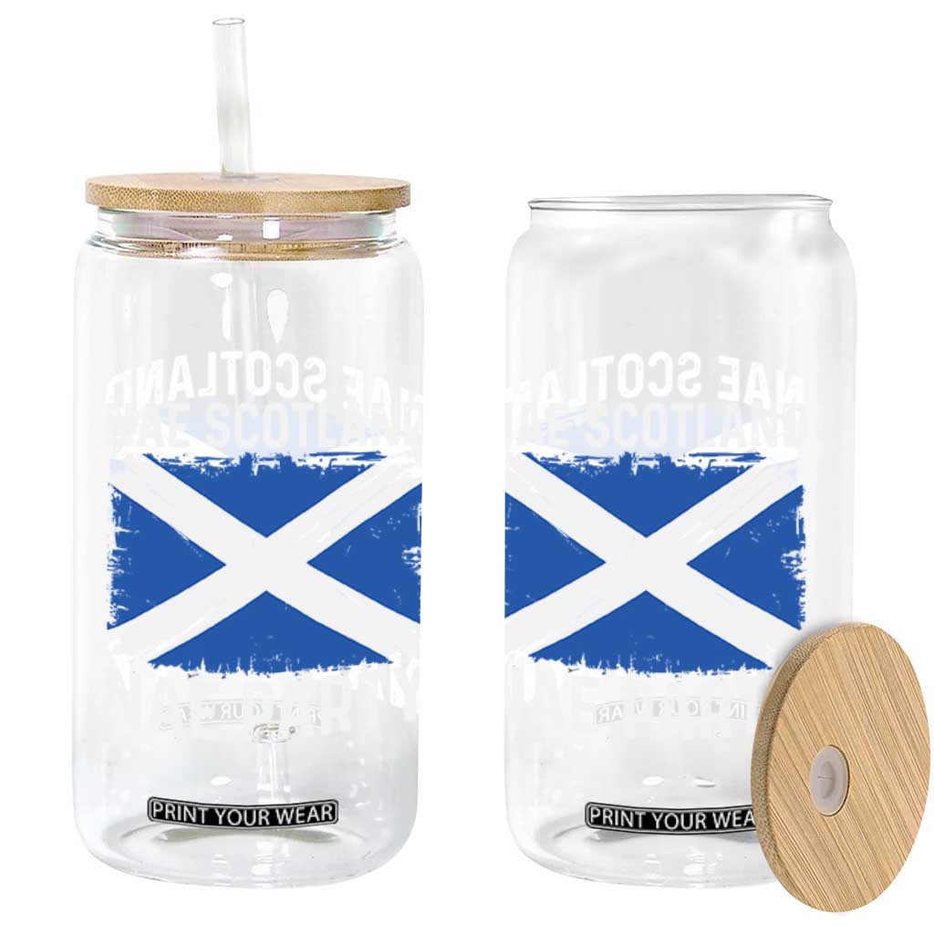 Nae Scotland Nae Party Saltire Flag Glass Can Vintage Scottish Accent Soccer Fans Football Tournament