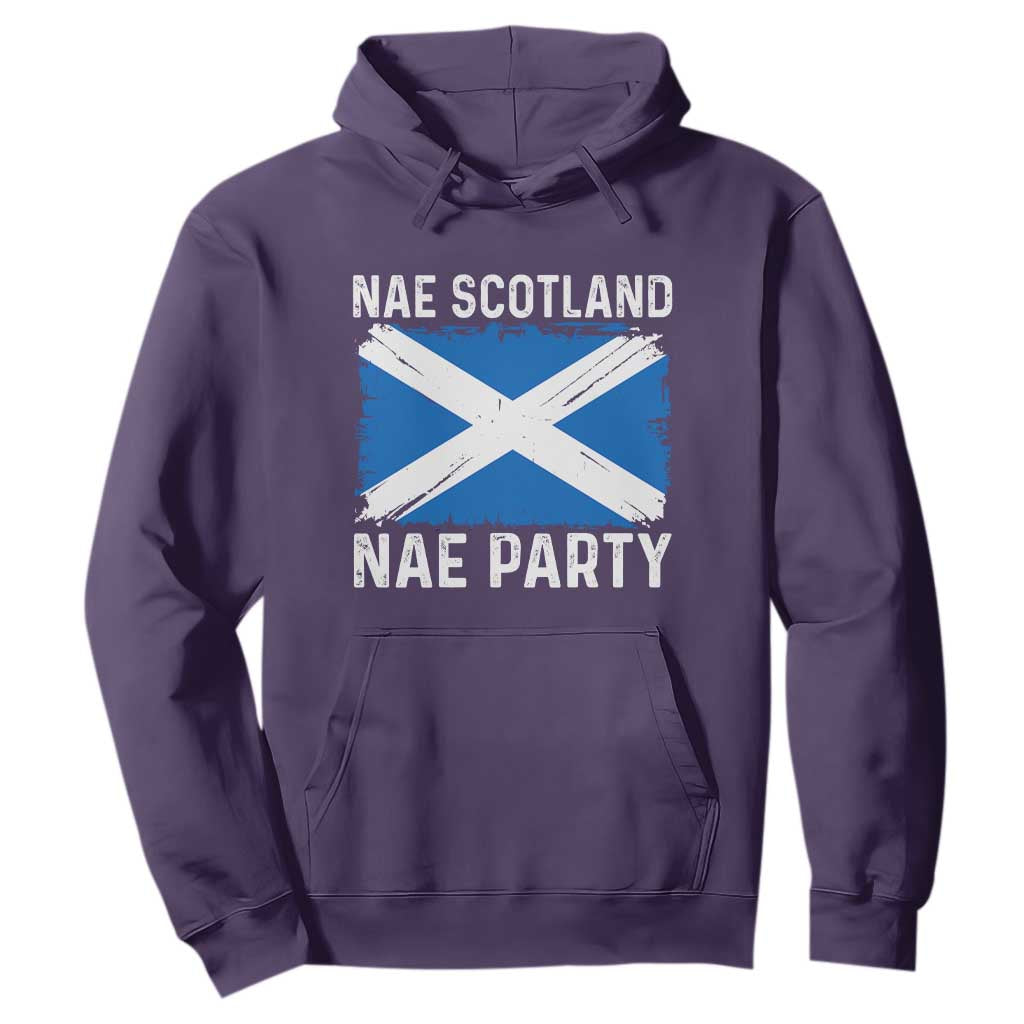 Nae Scotland Nae Party Saltire Flag Hoodie Vintage Scottish Accent Soccer Fans Football Tournament