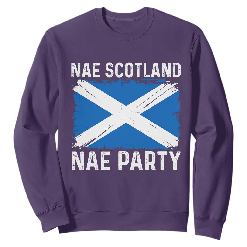 Nae Scotland Nae Party Saltire Flag Sweatshirt Vintage Scottish Accent Soccer Fans Football Tournament