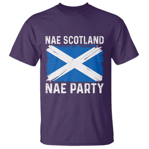 Nae Scotland Nae Party Saltire Flag T Shirt Vintage Scottish Accent Soccer Fans Football Tournament