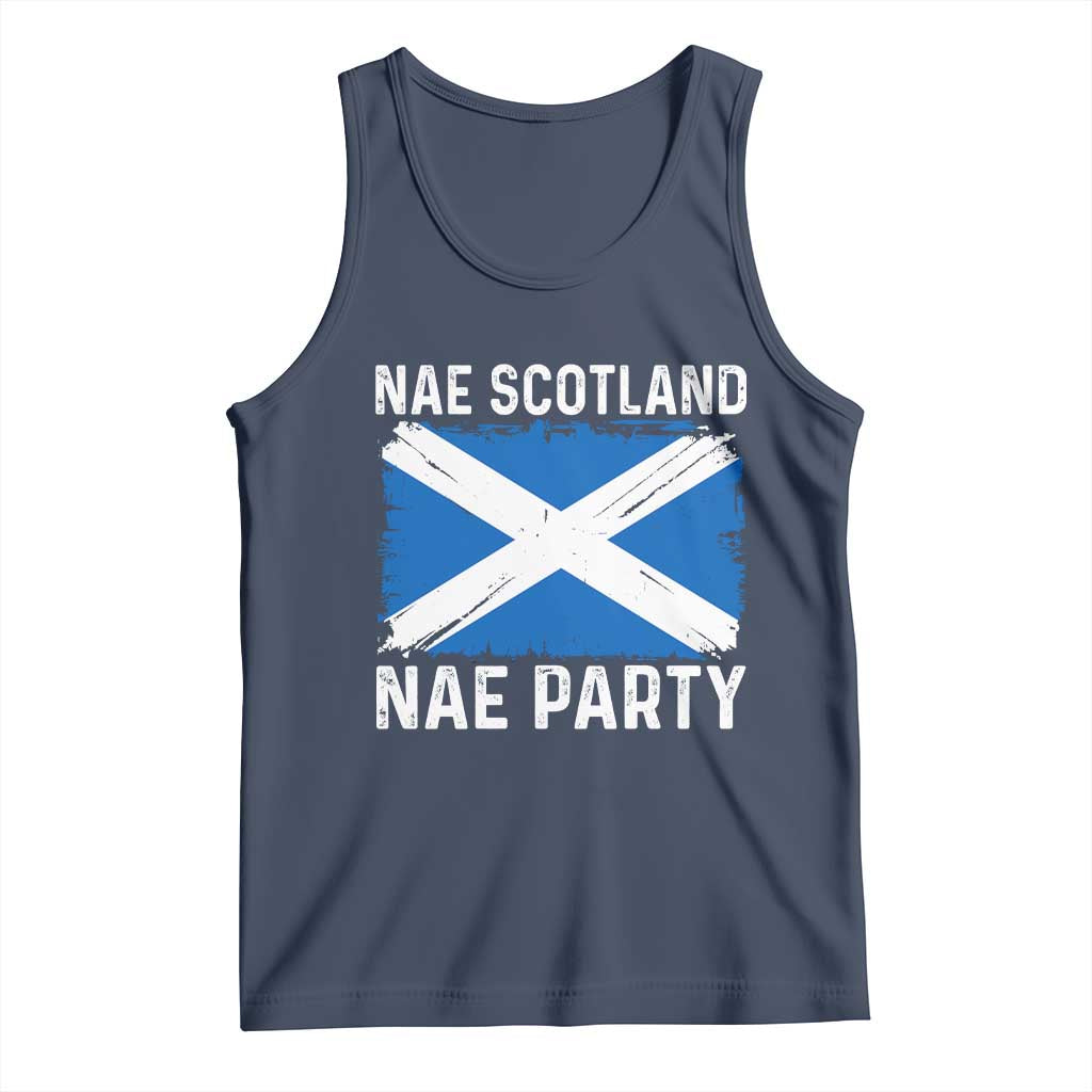 Nae Scotland Nae Party Saltire Flag Tank Top Vintage Scottish Accent Soccer Fans Football Tournament