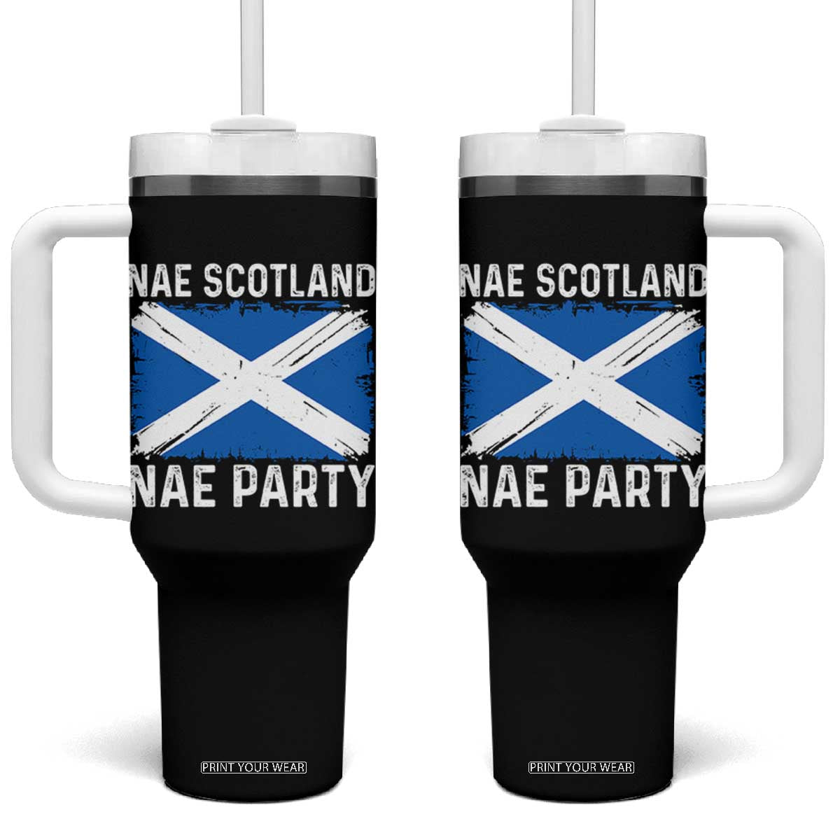 Nae Scotland Nae Party Saltire Flag Tumbler With Handle Vintage Scottish Accent Soccer Fans Football Tournament