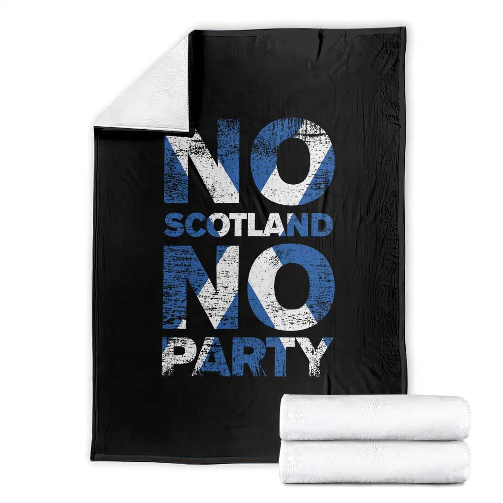 No Scotland No Party Saltire Flag Throw Blanket Football Fans Soccer Tournament Sports Lover