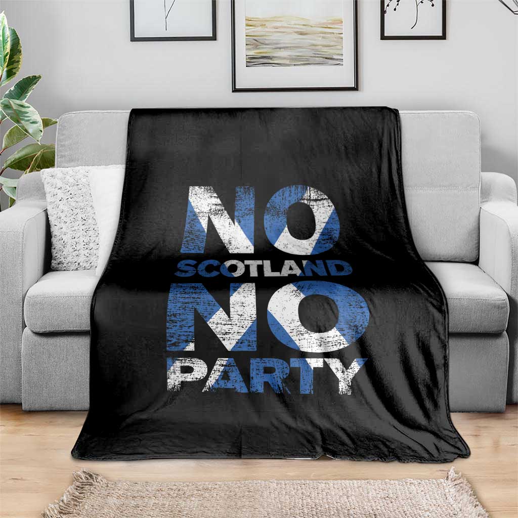 No Scotland No Party Saltire Flag Throw Blanket Football Fans Soccer Tournament Sports Lover