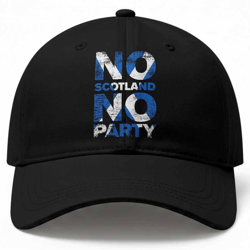 No Scotland No Party Saltire Flag Baseball Cap Football Fans Soccer Tournament Sports Lover