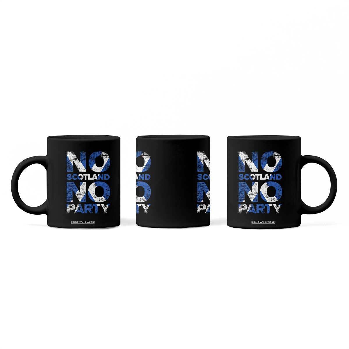 No Scotland No Party Saltire Flag Coffee Mug Football Fans Soccer Tournament Sports Lover