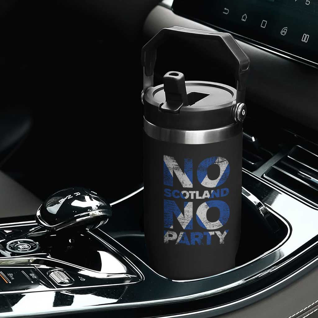 No Scotland No Party Saltire Flag Flip Straw Tumbler Football Fans Soccer Tournament Sports Lover