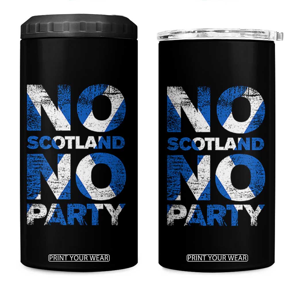 No Scotland No Party Saltire Flag 4 in 1 Can Cooler Tumbler Football Fans Soccer Tournament Sports Lover