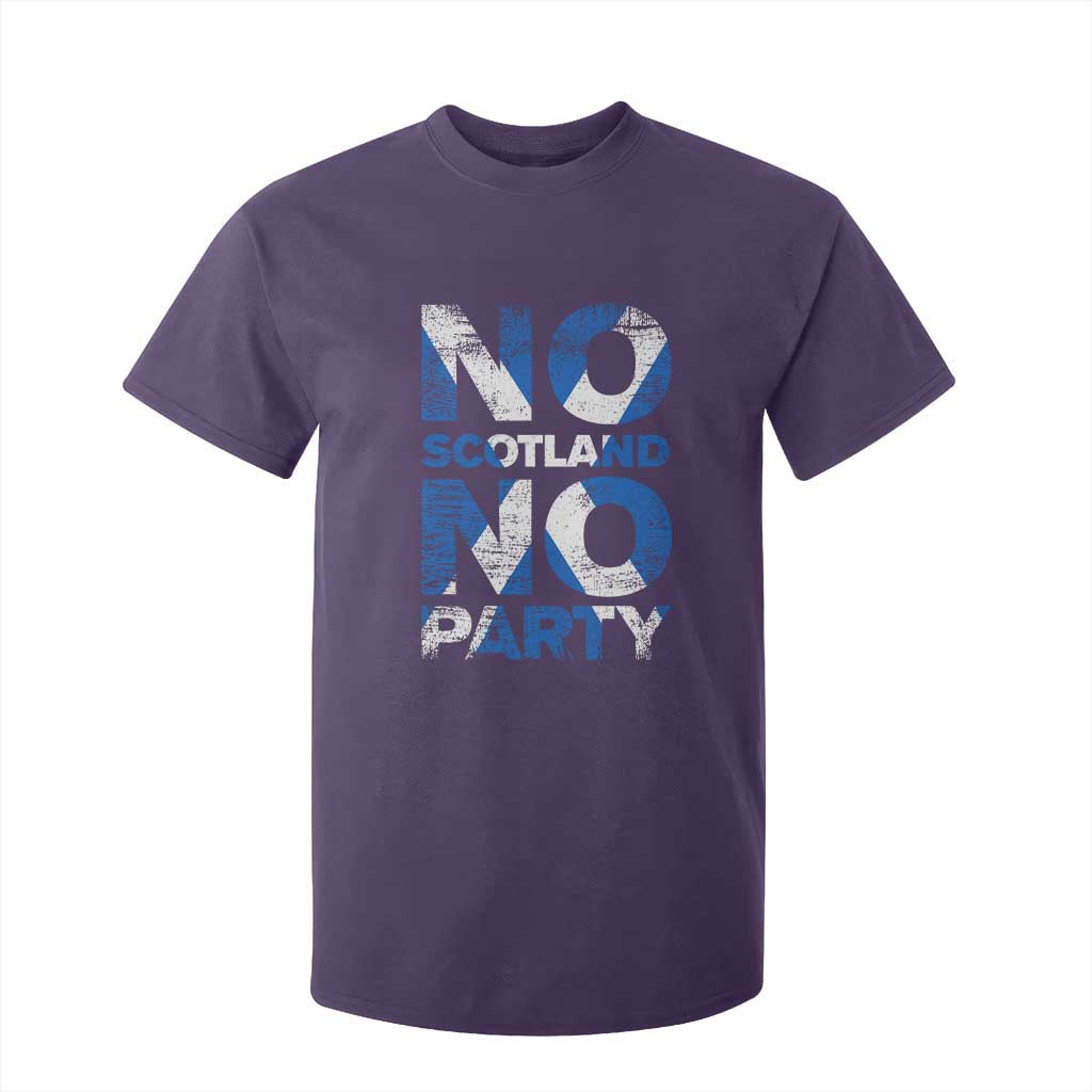 No Scotland No Party Saltire Flag T Shirt For Kid Football Fans Soccer Tournament Sports Lover