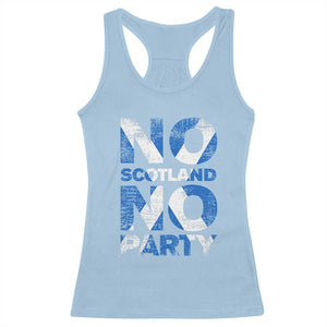 No Scotland No Party Saltire Flag Racerback Tank Top Football Fans Soccer Tournament Sports Lover