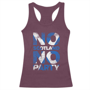 No Scotland No Party Saltire Flag Racerback Tank Top Football Fans Soccer Tournament Sports Lover