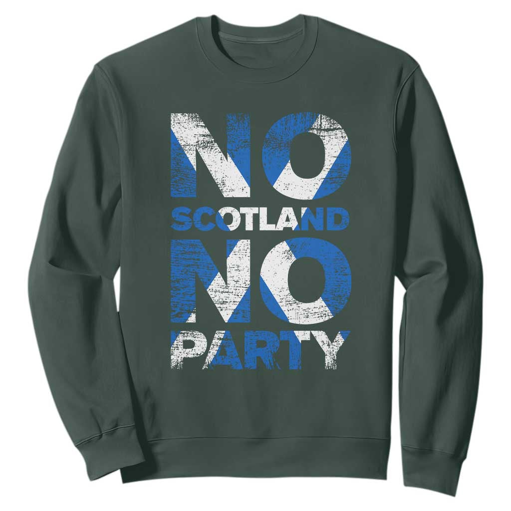 No Scotland No Party Saltire Flag Sweatshirt Football Fans Soccer Tournament Sports Lover