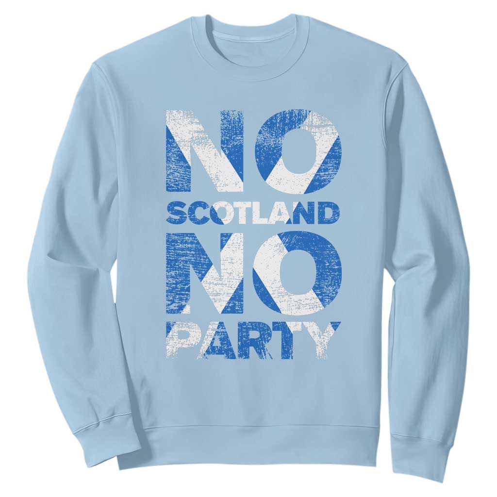 No Scotland No Party Saltire Flag Sweatshirt Football Fans Soccer Tournament Sports Lover