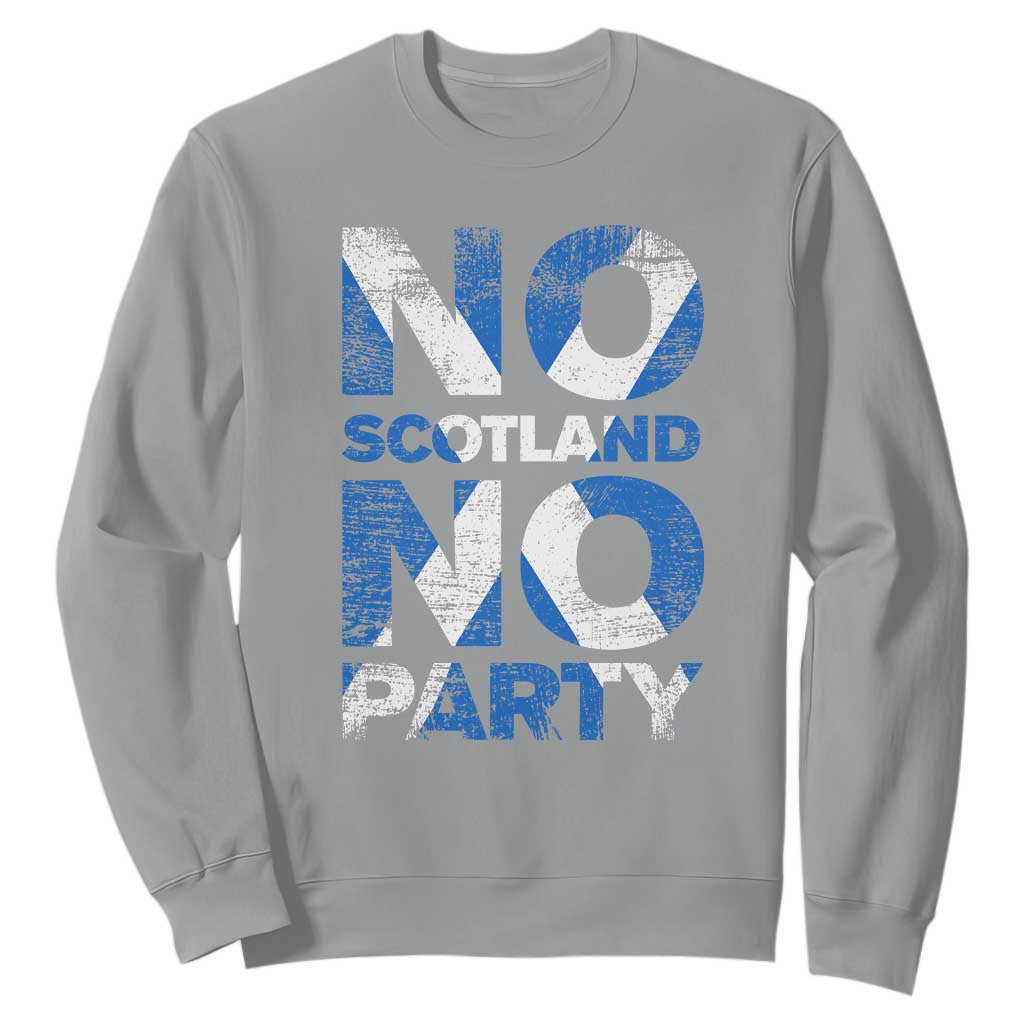 No Scotland No Party Saltire Flag Sweatshirt Football Fans Soccer Tournament Sports Lover