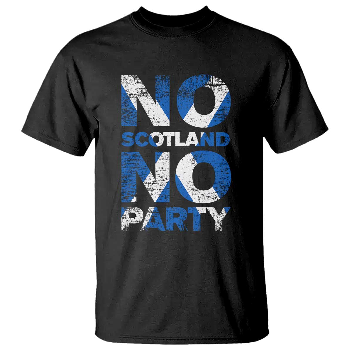 No Scotland No Party Saltire Flag T Shirt Football Fans Soccer Tournament Sports Lover