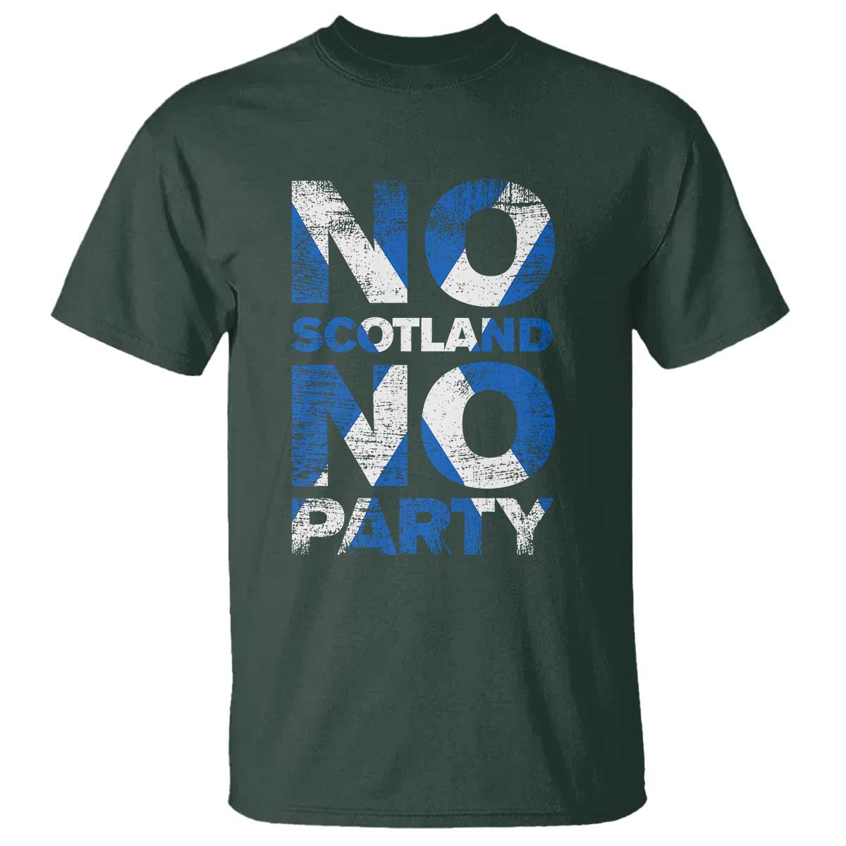 No Scotland No Party Saltire Flag T Shirt Football Fans Soccer Tournament Sports Lover