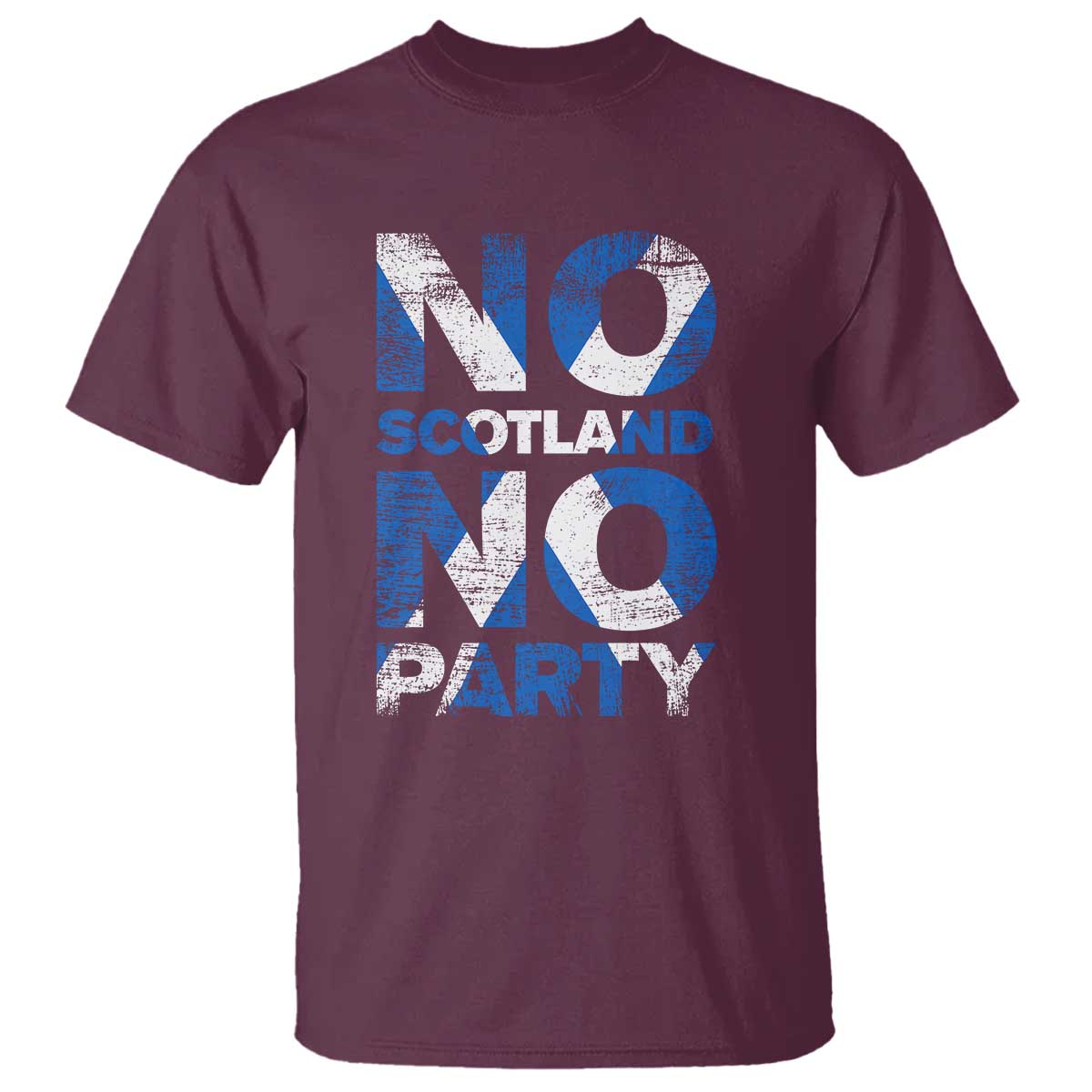 No Scotland No Party Saltire Flag T Shirt Football Fans Soccer Tournament Sports Lover