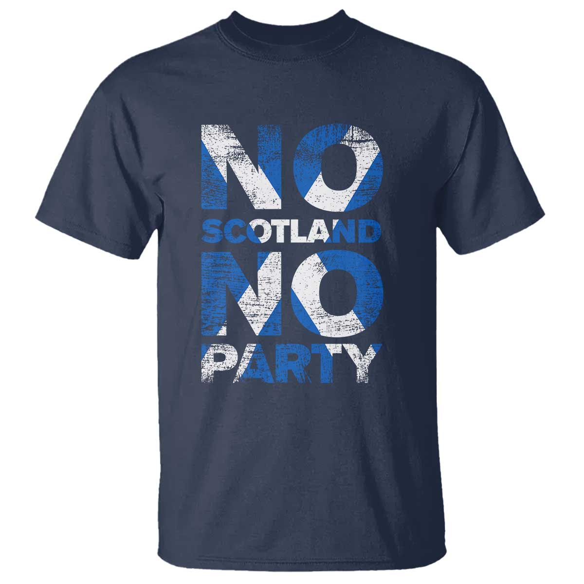No Scotland No Party Saltire Flag T Shirt Football Fans Soccer Tournament Sports Lover