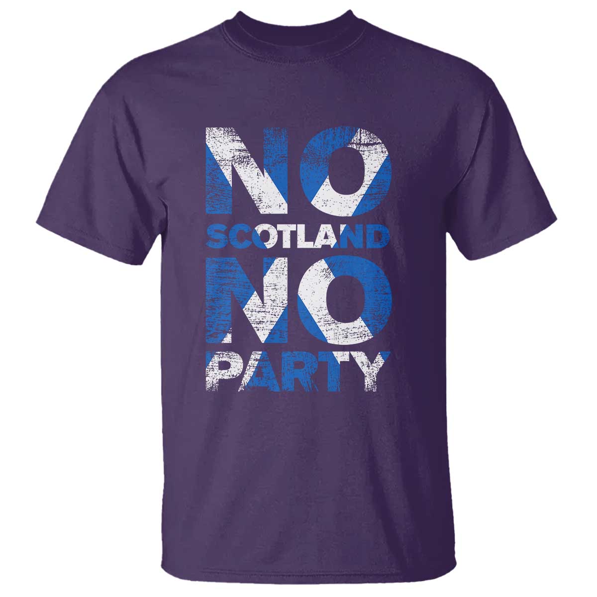 No Scotland No Party Saltire Flag T Shirt Football Fans Soccer Tournament Sports Lover