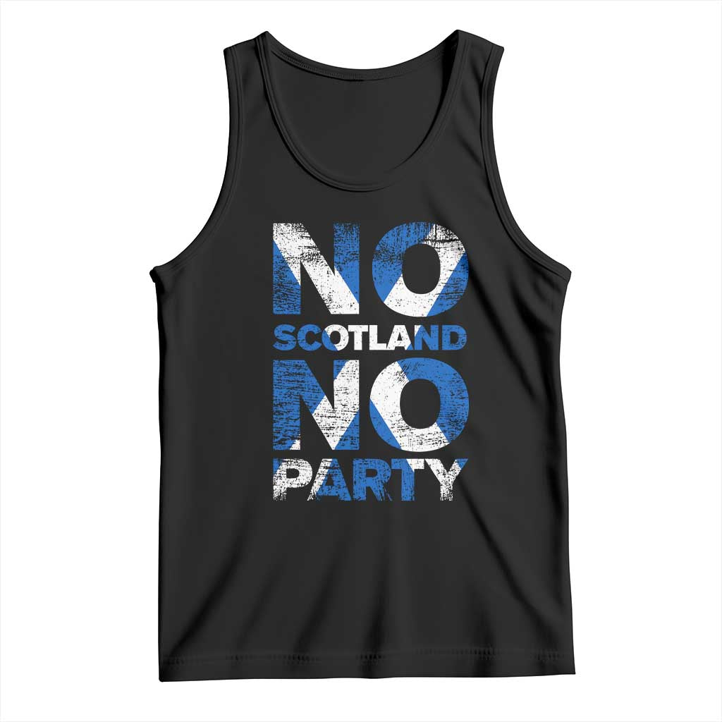 No Scotland No Party Saltire Flag Tank Top Football Fans Soccer Tournament Sports Lover