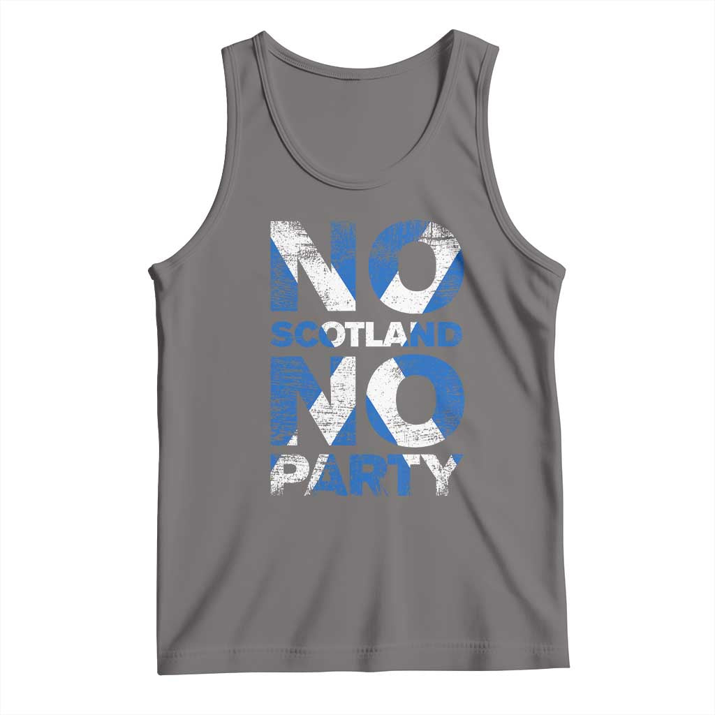 No Scotland No Party Saltire Flag Tank Top Football Fans Soccer Tournament Sports Lover