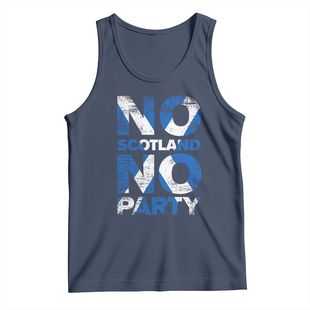 No Scotland No Party Saltire Flag Tank Top Football Fans Soccer Tournament Sports Lover