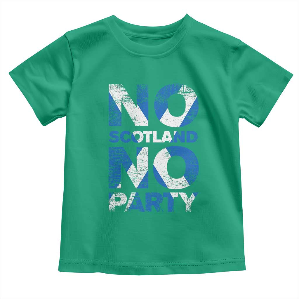 No Scotland No Party Saltire Flag Toddler T Shirt Football Fans Soccer Tournament Sports Lover