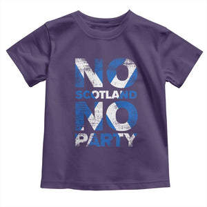 No Scotland No Party Saltire Flag Toddler T Shirt Football Fans Soccer Tournament Sports Lover