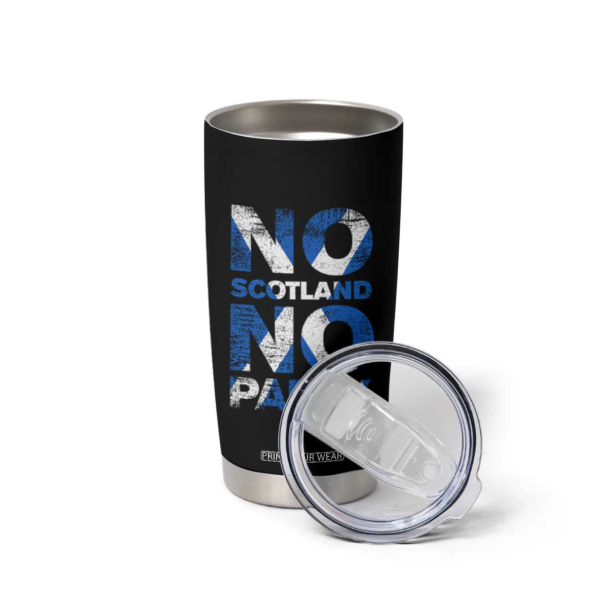 No Scotland No Party Saltire Flag Tumbler Cup Football Fans Soccer Tournament Sports Lover