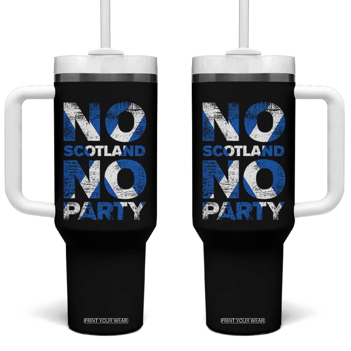 No Scotland No Party Saltire Flag Tumbler With Handle Football Fans Soccer Tournament Sports Lover