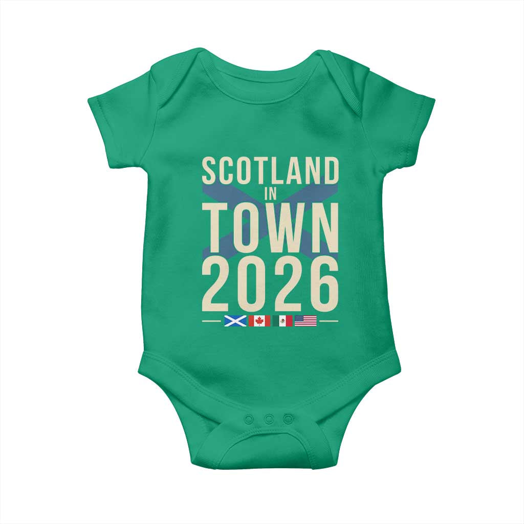 Scotland in Town 2026 Football Fans Baby Onesie Soccer Tournament North American Sports Lovers