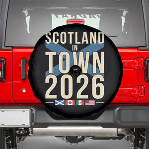 Scotland in Town 2026 Football Fans Spare Tire Cover Soccer Tournament North American Sports Lovers TS02 Black Print Your Wear
