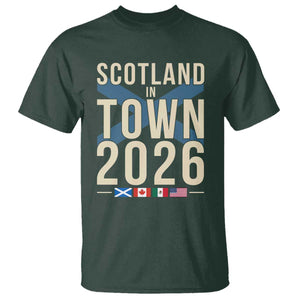 Scotland in Town 2026 Football Fans T Shirt Soccer Tournament North American Sports Lovers
