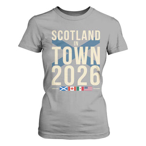 Scotland in Town 2026 Football Fans T Shirt For Women Soccer Tournament North American Sports Lovers