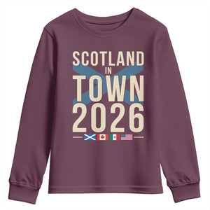 Scotland in Town 2026 Football Fans Youth Sweatshirt Soccer Tournament North American Sports Lovers