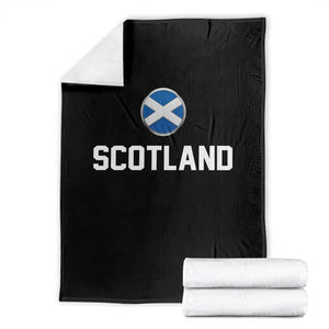 Scotland Round Saltire Flag Emblem Throw Blanket Classic Varsity Typography Sports Fans