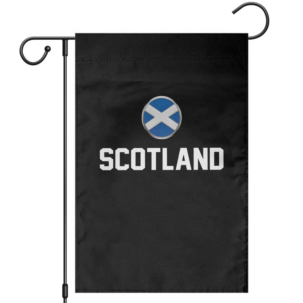Scotland Round Saltire Flag Emblem Garden Flag Classic Varsity Typography Sports Fans TS02 Black Print Your Wear