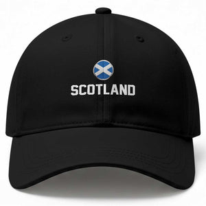 Scotland Round Saltire Flag Emblem Baseball Cap Classic Varsity Typography Sports Fans