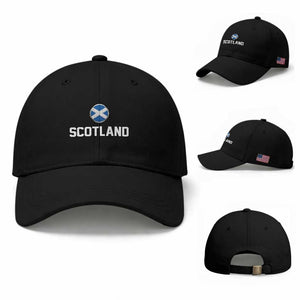 Scotland Round Saltire Flag Emblem Baseball Cap Classic Varsity Typography Sports Fans