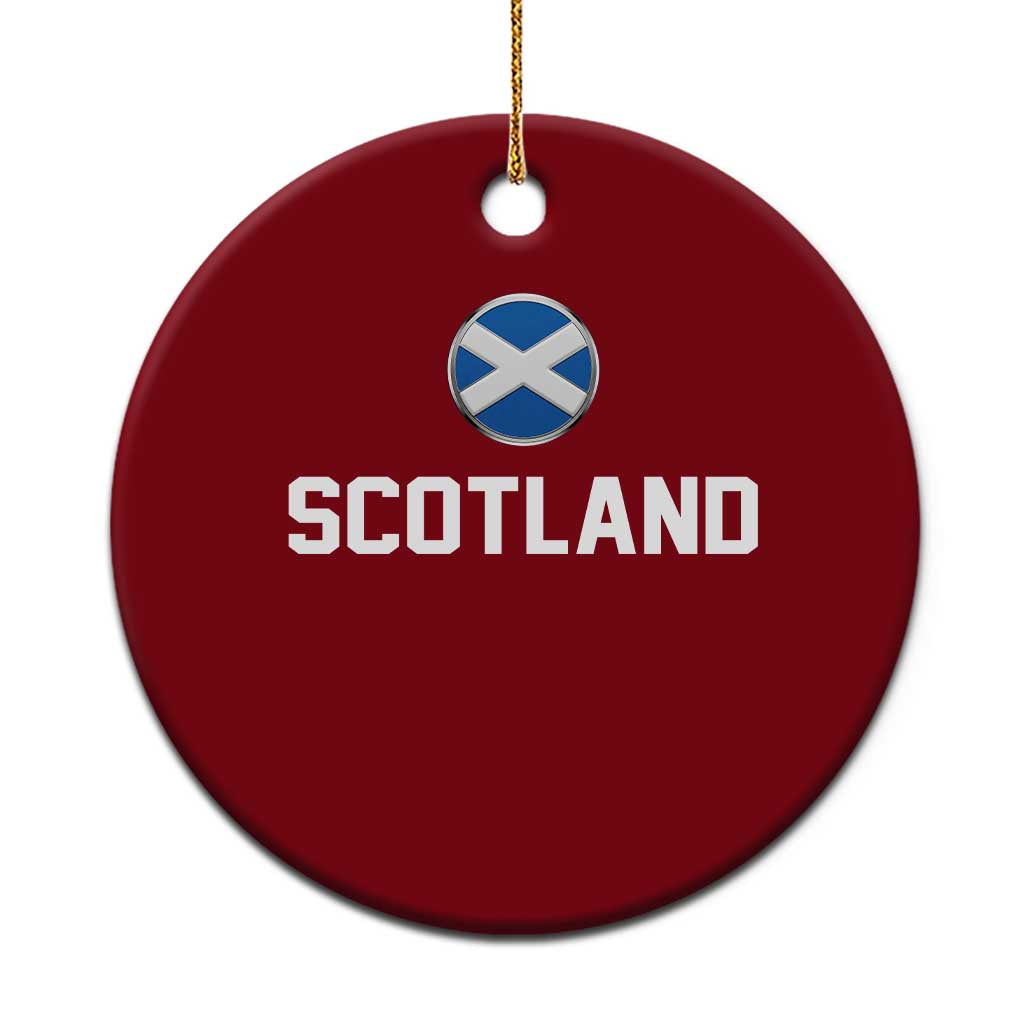 Scotland Round Saltire Flag Emblem Ceramic Ornament Classic Varsity Typography Sports Fans