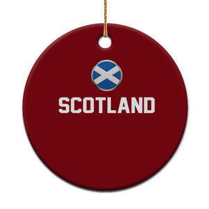 Scotland Round Saltire Flag Emblem Ceramic Ornament Classic Varsity Typography Sports Fans