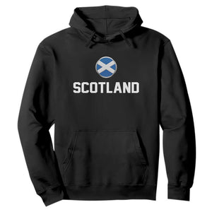 Scotland Round Saltire Flag Emblem Hoodie Classic Varsity Typography Sports Fans