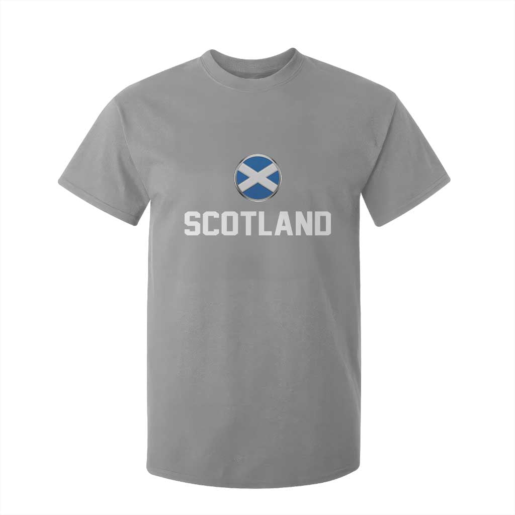 Scotland Round Saltire Flag Emblem T Shirt For Kid Classic Varsity Typography Sports Fans