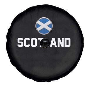 Scotland Round Saltire Flag Emblem Spare Tire Cover Classic Varsity Typography Sports Fans