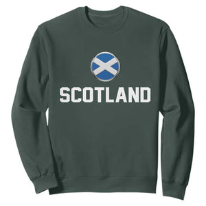 Scotland Round Saltire Flag Emblem Sweatshirt Classic Varsity Typography Sports Fans