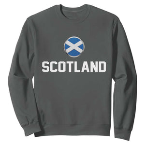 Scotland Round Saltire Flag Emblem Sweatshirt Classic Varsity Typography Sports Fans