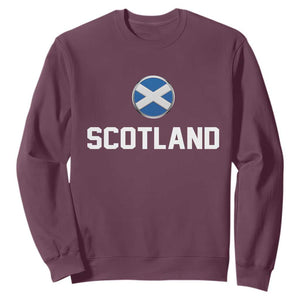 Scotland Round Saltire Flag Emblem Sweatshirt Classic Varsity Typography Sports Fans