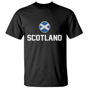 Scotland Round Saltire Flag Emblem T Shirt Classic Varsity Typography Sports Fans