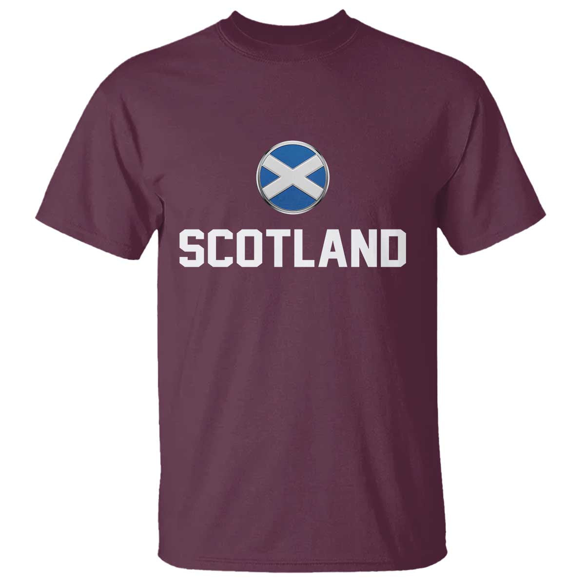 Scotland Round Saltire Flag Emblem T Shirt Classic Varsity Typography Sports Fans